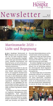 Newsletter Marien-Hospiz Louise von Marillac Nr. 23 Dezember 2025